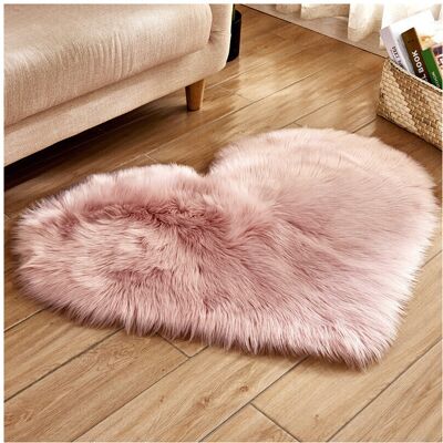 Living And Home (Pink) 40x50CM Heart Fluffy Fur Rug Faux Washable Sheepskin Mats Rugs Living And Home (Pink) 40x50CM Heart Fluffy Fur Rug Faux Washable Sheepskin Mats Rugs