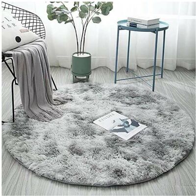 Unbranded Light Grey 120x120CM Large Circle Round Rug Circular Carpet Soft Fur Fluffy - Rug Unbranded Light Grey 120x120CM Large Circle Round Rug Circular Carpet Soft Fur Fluffy - Rug