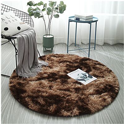 KELUOFU (120*120CM, brown) Large Circle Round Rug Circular Carpet Soft Fur Fluffy Sheeps KELUOFU (120*120CM, brown) Large Circle Round Rug Circular Carpet Soft Fur Fluffy Sheeps