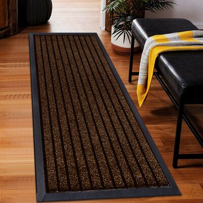 Milano (Brown , 80 x 150 cm ) Heavy Duty Rubber Mat Hall Hallway Kitchen Runner Milano (Brown , 80 x 150 cm ) Heavy Duty Rubber Mat Hall Hallway Kitchen Runner