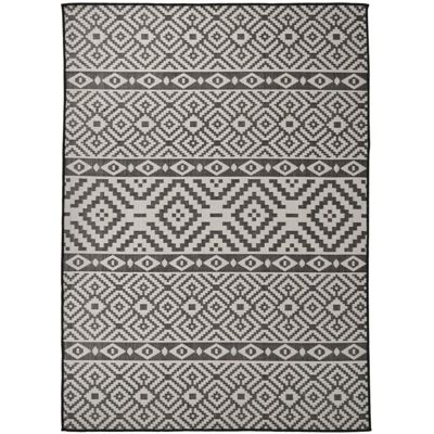 vidaXL Black Stripes Outdoor Rug 200x280cm - Flatweave Floor Carpet vidaXL Black Stripes Outdoor Rug 200x280cm - Flatweave Floor Carpet
