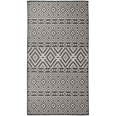 vidaXL Black Stripes Outdoor Rug - Flatweave 80x150cm vidaXL Black Stripes Outdoor Rug - Flatweave 80x150cm