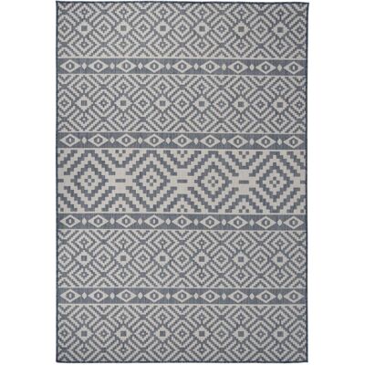 vidaXL Outdoor Flatweave Rug 160x230 cm Blue Stripes - Outdoor Rug vidaXL Outdoor Flatweave Rug 160x230 cm Blue Stripes - Outdoor Rug