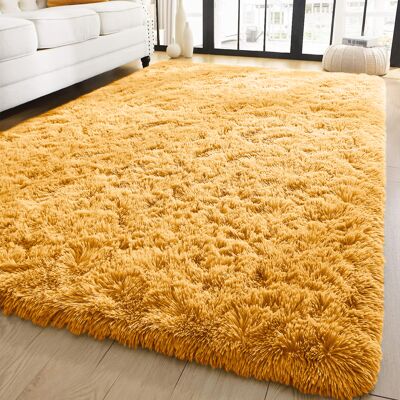 Oxford Homeware (120 cm x 170 cm (4ft x 5ft 8")-Living Room Rugs, Yellow) Non Slip Shaggy Large Oxford Homeware (120 cm x 170 cm (4ft x 5ft 8")-Living Room Rugs, Yellow) Non Slip Shaggy Large
