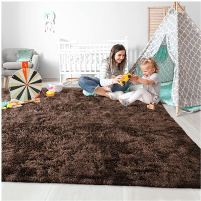 Oxford Homeware (200cm x 290cm (6ft 8" x 9ft 7")., Brown) Non Slip Rug Area Rug Living Room Bed Oxford Homeware (200cm x 290cm (6ft 8" x 9ft 7")., Brown) Non Slip Rug Area Rug Living Room Bed