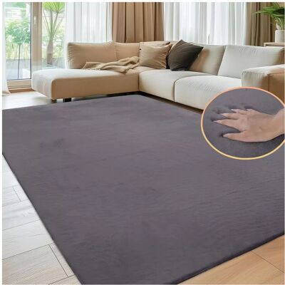 Oxford Homeware (120X170 cm, Dark Grey) Nonslip Soft Shaggy Fluffy Rugs Livingroom Bedroom Carpe Oxford Homeware (120X170 cm, Dark Grey) Nonslip Soft Shaggy Fluffy Rugs Livingroom Bedroom Carpe