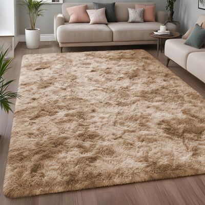 Oxford Homeware (200 cm x 290 cm (6ft 7" x 9ft 6")-_Extra Large Area Rugs, Tye Dye Beige) Non Sl Oxford Homeware (200 cm x 290 cm (6ft 7" x 9ft 6")-_Extra Large Area Rugs, Tye Dye Beige) Non Sl