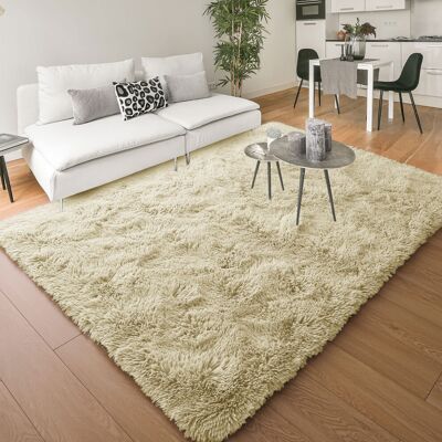 Imperial Rooms - Rug 120x170 Cream - Anti Slip - Shaggy - Rug Imperial Rooms - Rug 120x170 Cream - Anti Slip - Shaggy - Rug