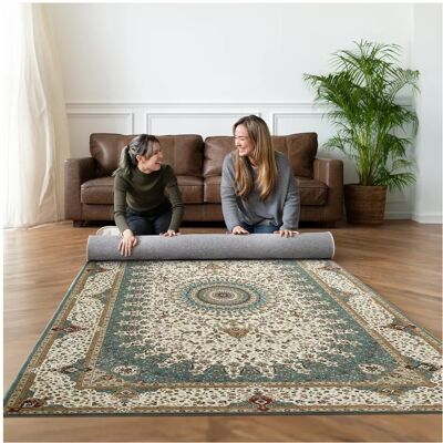 Oxford Homeware (200 x 290 cm (6 ft 5 in x 9 ft 5in)-Living Room Rug., Willow Teal) Non Slip Lar Oxford Homeware (200 x 290 cm (6 ft 5 in x 9 ft 5in)-Living Room Rug., Willow Teal) Non Slip Lar