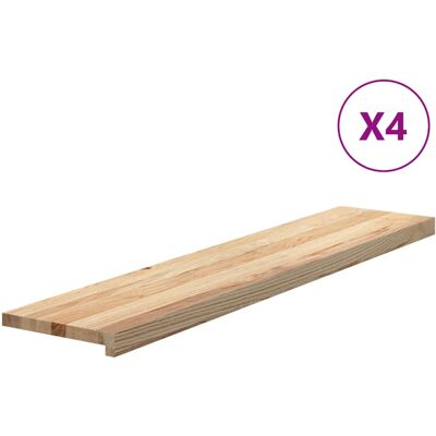 vidaXL Solid Oak Wood 4 Stair Treads - Natural, 120x30x2cm vidaXL Solid Oak Wood 4 Stair Treads - Natural, 120x30x2cm