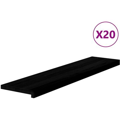 vidaXL Dark Brown 110x25x2 cm Solid Wood Oak Stair Treads - Stair Treads vidaXL Dark Brown 110x25x2 cm Solid Wood Oak Stair Treads - Stair Treads