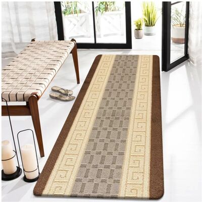 Shaggy Rugs LTD (Beige Brown, 60 x 220 cm) Non Slip Long Hallway Runner Rug Bedroom Carpet Washa Shaggy Rugs LTD (Beige Brown, 60 x 220 cm) Non Slip Long Hallway Runner Rug Bedroom Carpet Washa