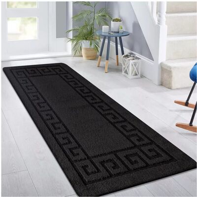 Shaggy Rugs LTD (Black, 50x80cm) Non Slip Long Hallway Runner Rug Bedroom Carpet Washable Rugs K Shaggy Rugs LTD (Black, 50x80cm) Non Slip Long Hallway Runner Rug Bedroom Carpet Washable Rugs K
