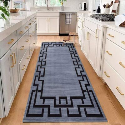 ASPIRE HOMEWARE (80cm x 150cm (2ft 6" x 5ft)- Large Runner Rug/Kitchen Floor Mat, Grey Black) No ASPIRE HOMEWARE (80cm x 150cm (2ft 6" x 5ft)- Large Runner Rug/Kitchen Floor Mat, Grey Black) No