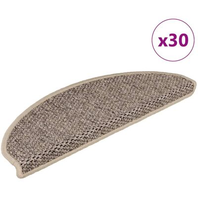 vidaXL Dark Beige 65x21x4cm Self-adhesive Stair Mats - Stair Treads vidaXL Dark Beige 65x21x4cm Self-adhesive Stair Mats - Stair Treads