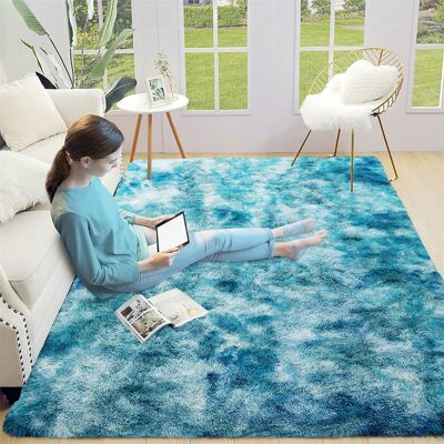 Oxford Homeware (160 x 230 cm (5ft 3 in x 7ft 7in), Teal) Thick Large Shaggy Rugs for Living Roo Oxford Homeware (160 x 230 cm (5ft 3 in x 7ft 7in), Teal) Thick Large Shaggy Rugs for Living Roo