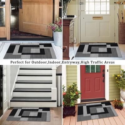 Imperial Rooms - 60x110 cm - Milo Black Grey - Door Mat Imperial Rooms - 60x110 cm - Milo Black Grey - Door Mat