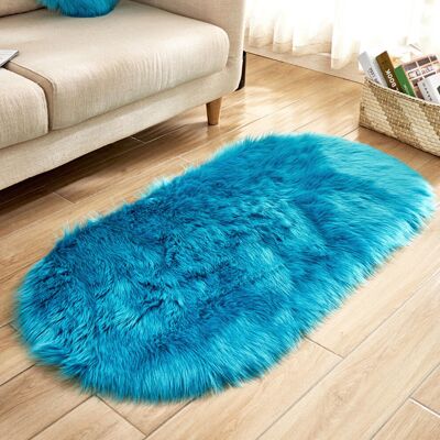 Unbranded (Blue) Super Soft Faux Sheepskin Area Rugs For Bedroom Floor Carpet Faux Rug Bed Unbranded (Blue) Super Soft Faux Sheepskin Area Rugs For Bedroom Floor Carpet Faux Rug Bed