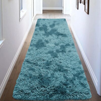 BedLooms (Blue Runner Rug) Shaggy Rug 80x300cm - Modern Long Hallway & Kitchen Carpet 10 BedLooms (Blue Runner Rug) Shaggy Rug 80x300cm - Modern Long Hallway & Kitchen Carpet 10