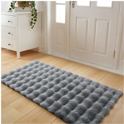 Imperial Rooms (60x110cm (Bedside Rug), Grey) Bubble Rug-Thick Non Slip Ultra Soft Fluffy Faux Imperial Rooms (60x110cm (Bedside Rug), Grey) Bubble Rug-Thick Non Slip Ultra Soft Fluffy Faux