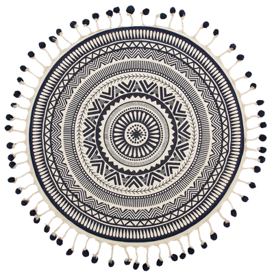 Beliani Model - Cotton Round Rug - 120cm Diameter - Living Room Beliani Model - Cotton Round Rug - 120cm Diameter - Living Room