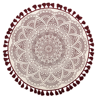 Beliani Cotton Round Mandala Rug - Area Rug, 120cm Beliani Cotton Round Mandala Rug - Area Rug, 120cm