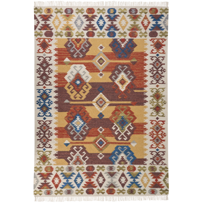 Beliani Wool Kilim Multicolour 160x230cm - Area Rug Beliani Wool Kilim Multicolour 160x230cm - Area Rug