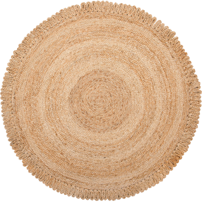 Beliani Round Jute Area Rug - 140 cm - Beige - Rustic Boho Style Beliani Round Jute Area Rug - 140 cm - Beige - Rustic Boho Style