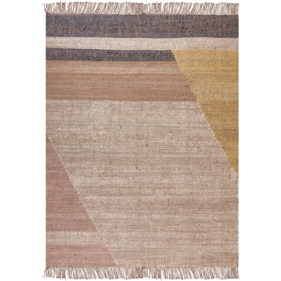 Beliani Jute Area Rug 160x230cm Brown Geometric Pattern - Area Rug Beliani Jute Area Rug 160x230cm Brown Geometric Pattern - Area Rug