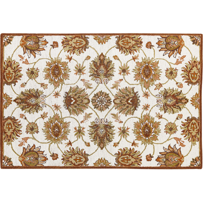Beliani Wool Area Rug 140 x 200 cm Beige and Brown - Area Rug Beliani Wool Area Rug 140 x 200 cm Beige and Brown - Area Rug