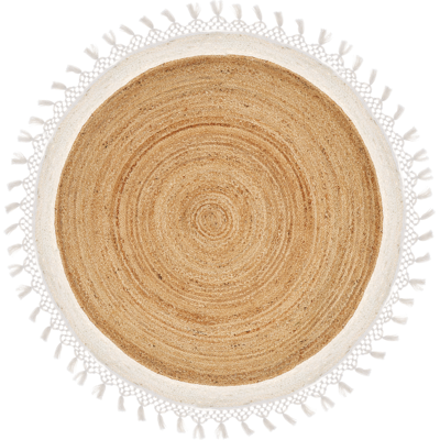 Beliani Natural Jute Round Rug - Boho Rustic 140cm Area Rug Beliani Natural Jute Round Rug - Boho Rustic 140cm Area Rug