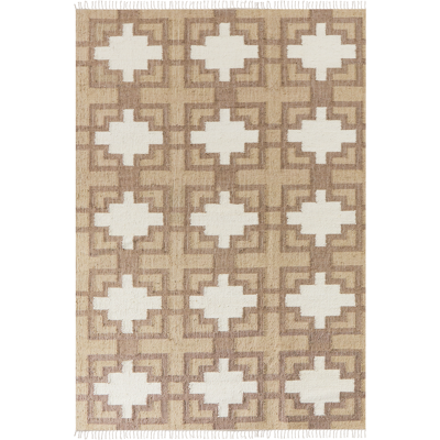 Beliani - Natural Jute Cotton Area Rug - 160x230cm - Boho Style Beliani - Natural Jute Cotton Area Rug - 160x230cm - Boho Style