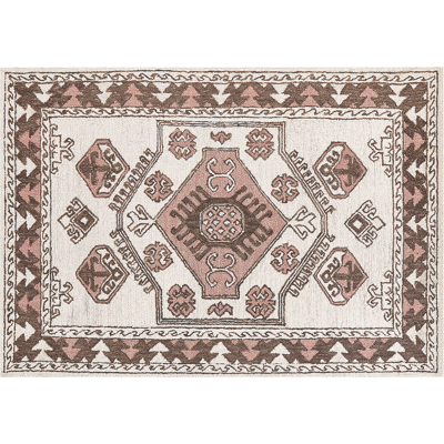 Beliani Wool Area Rug Multicolour 140 x 200 cm Hand Tufted Geometric Pattern - Area Rug Beliani Wool Area Rug Multicolour 140 x 200 cm Hand Tufted Geometric Pattern - Area Rug