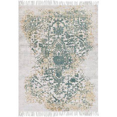 Beliani Viscose Area Rug Grey Green 140x200 - Area Rug Beliani Viscose Area Rug Grey Green 140x200 - Area Rug
