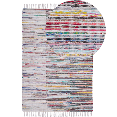 Beliani Multicolour Cotton Rug 140x200 - Rug Beliani Multicolour Cotton Rug 140x200 - Rug