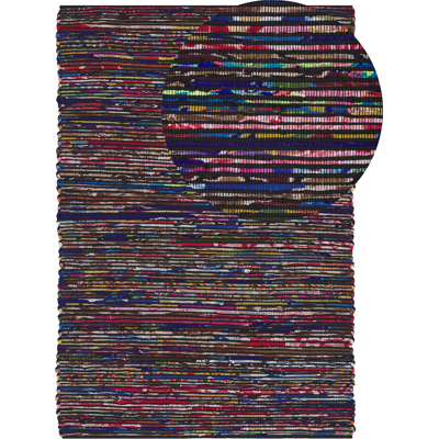 Beliani Rug Dark Multicolour Cotton 160 x 230 cm - Rug Beliani Rug Dark Multicolour Cotton 160 x 230 cm - Rug