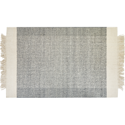 Beliani Wool Area Rug 140x200cm Grey Off-White - Area Rug Beliani Wool Area Rug 140x200cm Grey Off-White - Area Rug