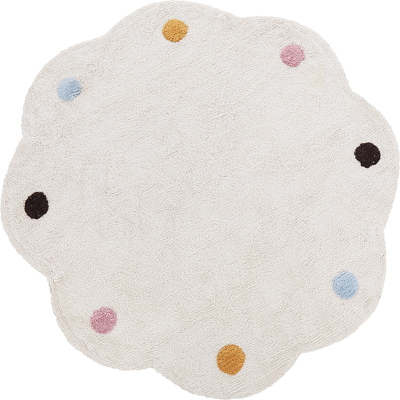 Beliani Kids Cotton Round Rug - 120cm Playmat for Children Beliani Kids Cotton Round Rug - 120cm Playmat for Children