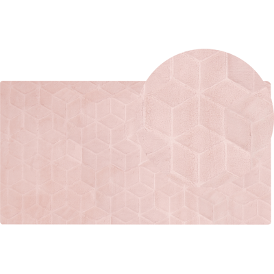Beliani Rabbit Fur Rug Pink - Rug Beliani Rabbit Fur Rug Pink - Rug