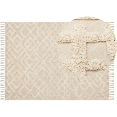 Beliani Cotton Area Rug - Geometric Pattern - 140x200 cm Beliani Cotton Area Rug - Geometric Pattern - 140x200 cm