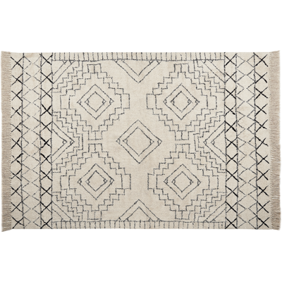 Beliani Cotton Aztec Pattern Area Rug - 140x200cm Beliani Cotton Aztec Pattern Area Rug - 140x200cm