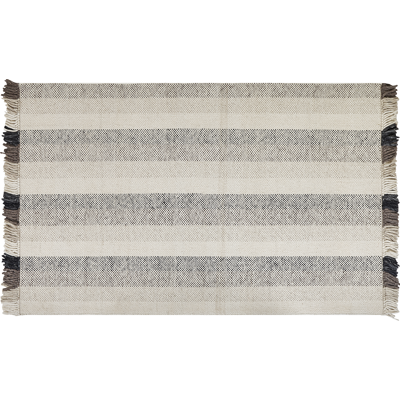 Beliani Off-White Wool 140x200cm Rectangular Rug - Area Rug Beliani Off-White Wool 140x200cm Rectangular Rug - Area Rug