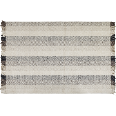 Beliani Off-White Wool Area Rug - Rectangular 160x230cm - Modern Design Beliani Off-White Wool Area Rug - Rectangular 160x230cm - Modern Design