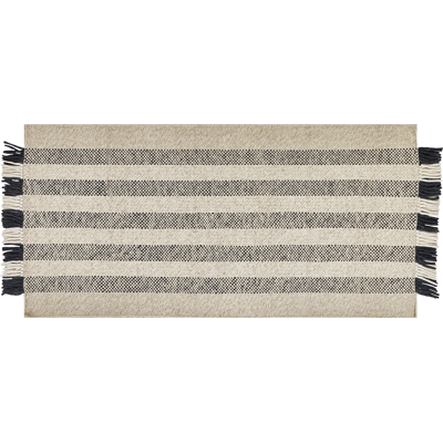 Beliani Wool Area Rug Off-White Black 80x150cm Modern Design Beliani Wool Area Rug Off-White Black 80x150cm Modern Design