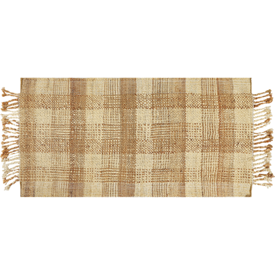 Beliani Beige Jute Area Rug - Geometric Pattern Beliani Beige Jute Area Rug - Geometric Pattern