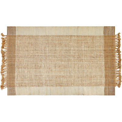 Beliani Jute Area Rug - Beige, 160x230cm, Handwoven Boho Style Beliani Jute Area Rug - Beige, 160x230cm, Handwoven Boho Style