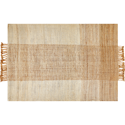 Beliani Beige Jute Rectangular Rug - Boho Style Bedroom Living Room Beliani Beige Jute Rectangular Rug - Boho Style Bedroom Living Room