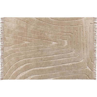 Beliani Beige Polyester Area Rug - 160x230 cm - Living Room Decor Beliani Beige Polyester Area Rug - 160x230 cm - Living Room Decor