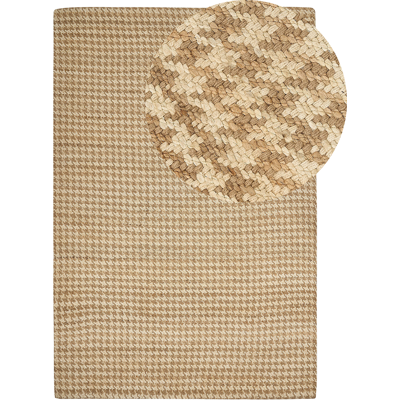 Beliani Beige Jute Area Rug - Boho 200x300cm Beliani Beige Jute Area Rug - Boho 200x300cm