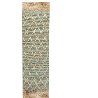 Beliani Beige Green Jute Runner Rug - Runner Rug Beliani Beige Green Jute Runner Rug - Runner Rug